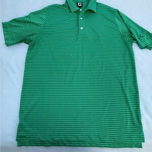 FootJoy Green and White Striped Polo Shirt
